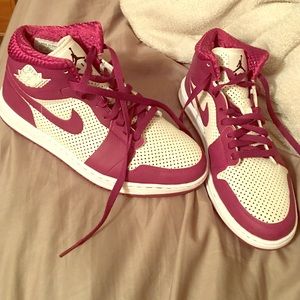 Jordan's purple and white Nike ID