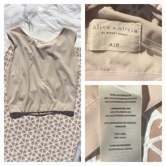 ALICE + OLIVIA TWIST BACK CREAM JERSEY CROP TOP - Picture 5 of 8