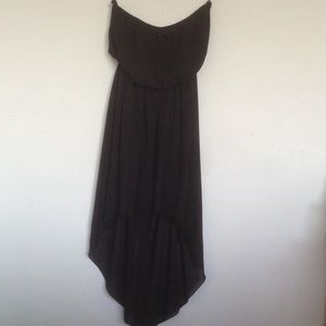 High low strapless dress