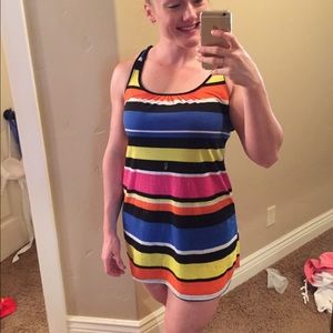 Multi-Colored Striped Dress with crochet back