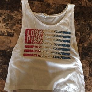 PINK American flag tank top