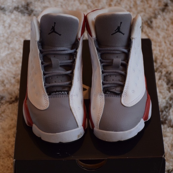 Little boys Jordan's Retro 13 Grey, White, Red - Picture 3 of 4