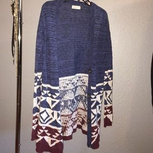 Floor length knit cardigan