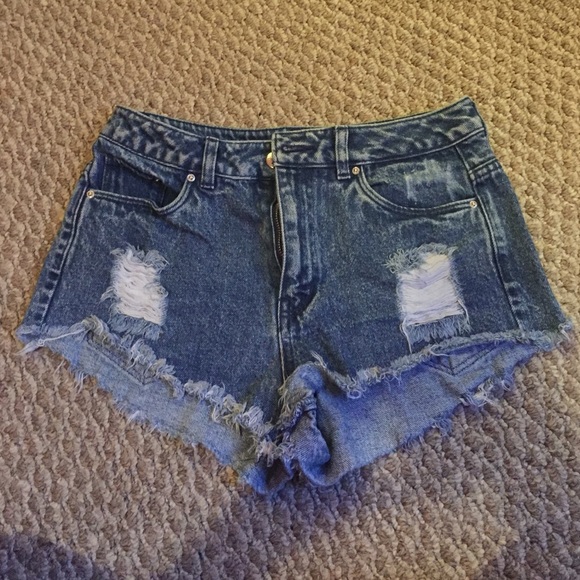 Denim high waisted shorts