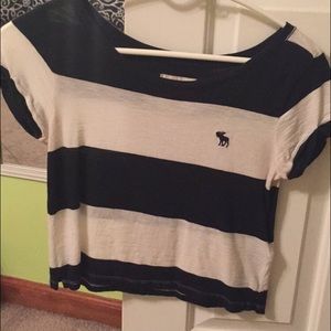 Navy and White stripe crop top from Abercrombie