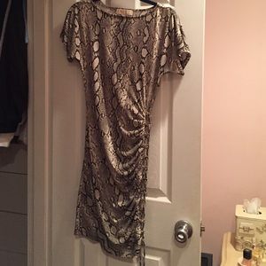 Michael Kors snakeskin print dress w chain detail
