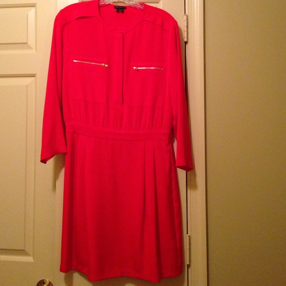 Theory red silk dress size 8
