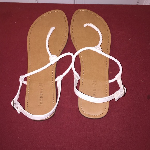 Forever 21, Braided Sandal in white