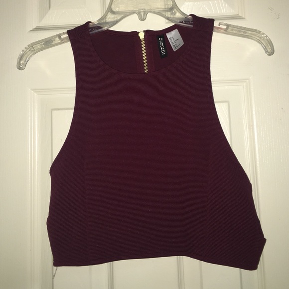 H&M maroon crop top with back cutouts!!