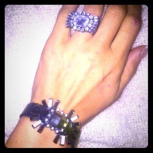 Leather cuff and stretch ring