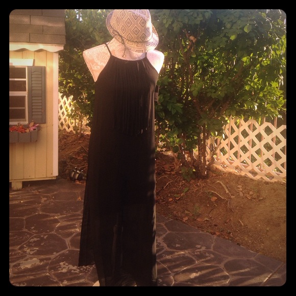 Mossimo black maxi sheer outer lining dress