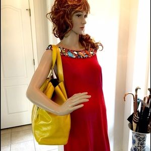 Color Me Golden Patent Leather Biasia Tote