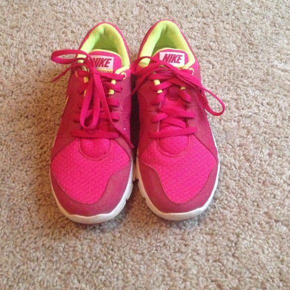 Pink Nike running shoes