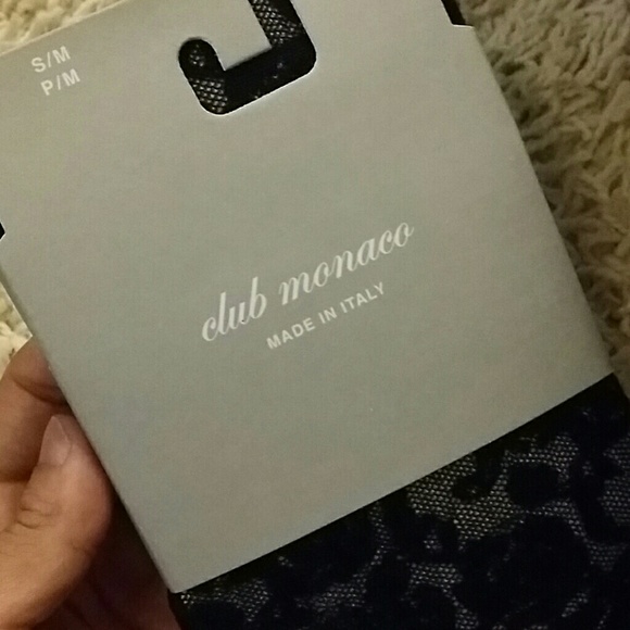 Club monaco floral black lace tights