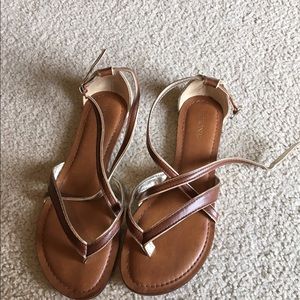 Black and Brown target sandals