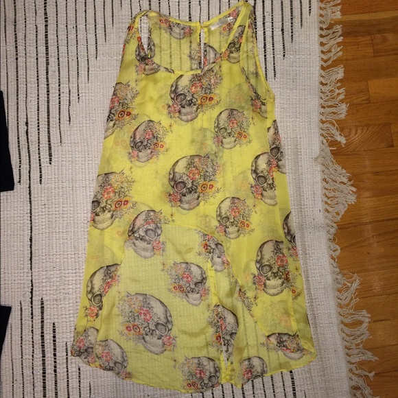 LF millau yellow skull high low top