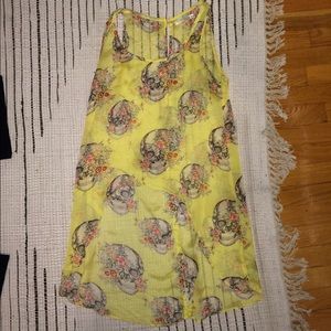 LF millau yellow skull high low top