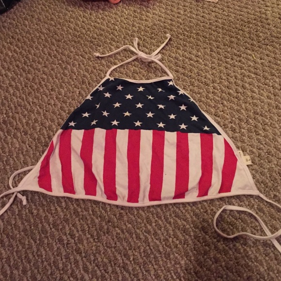 USA flag crop top.