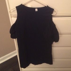 Black butterfly sleeve dress