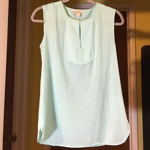 J crew size 0 sleeveless aqua-colored top