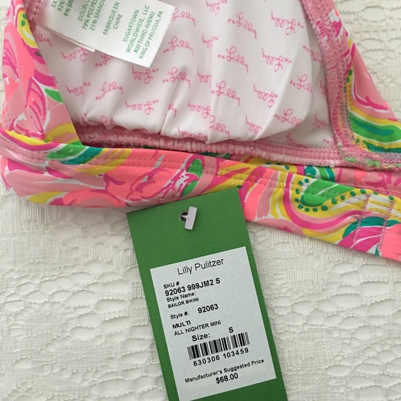 NWT Lily Pulitzer Bailor Bikini Top All Nighter - Picture 4 of 4