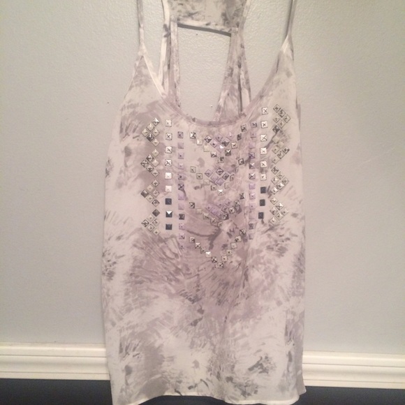 Grey tie dye studded tank - Picture 4 of 4