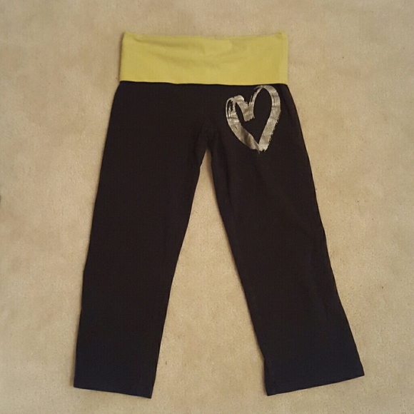 Yellow Cropped Yoga Pants