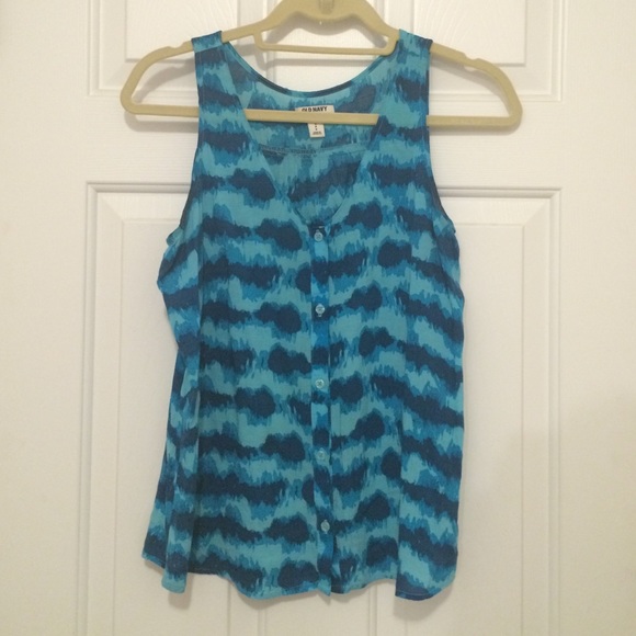 Sleeveless silky turquoise top