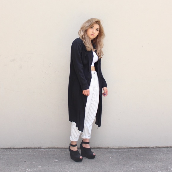 White striped jogger pants