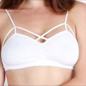 LF white cross cross bralette