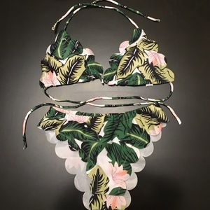 Scallop edged bathing suit