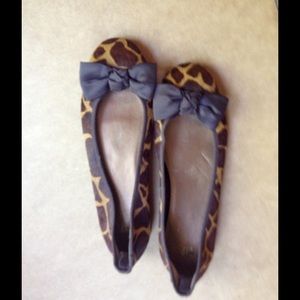 Calf hair giraffe print flats from Gap.