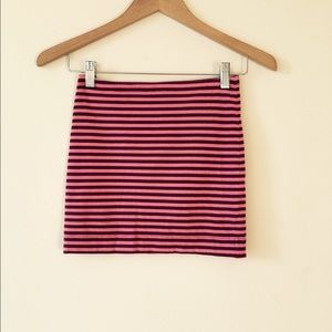 Candy stripe mini skirt