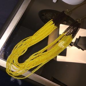 Kenneth Cole yellow with brown bead necklace