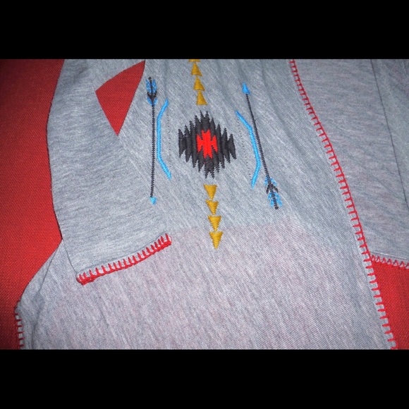AsIs Cardigan Waterfall Style Grey Aztec Small - Picture 2 of 3
