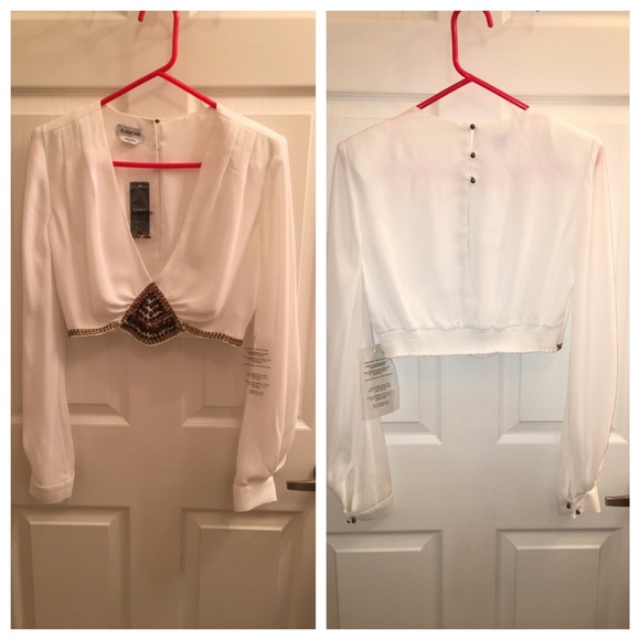 Bebe embellished crop top