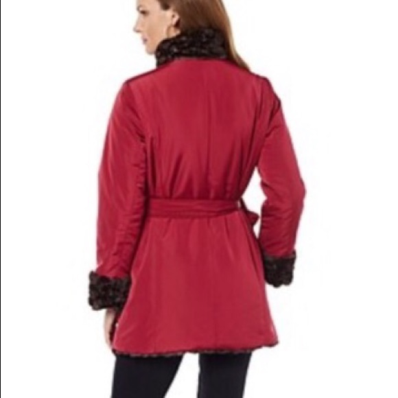 Hal Rubenstein Lara Faux Fur Reversible Coat NWT - Picture 2 of 4