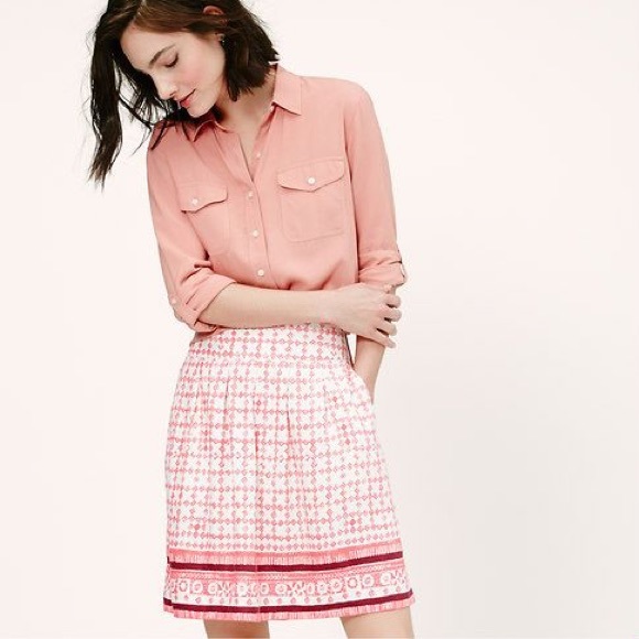 PRICE DROP White and red Loft skirt NWT