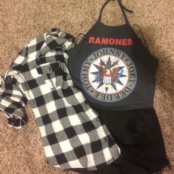 Ramones band halter crop top