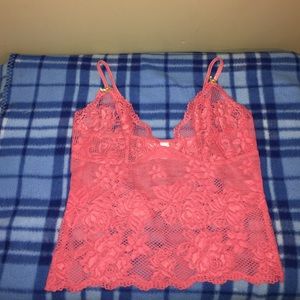 Long lace Line Bralette Hot pink