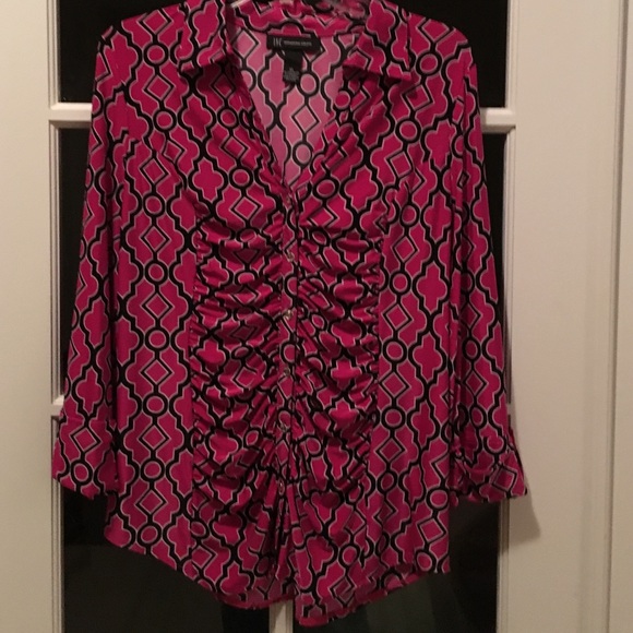 Poly and spandex shirt.
