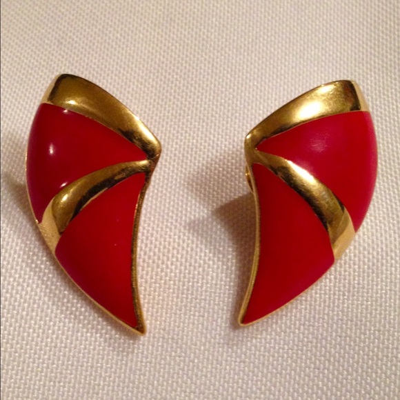 Earrings red and gold!