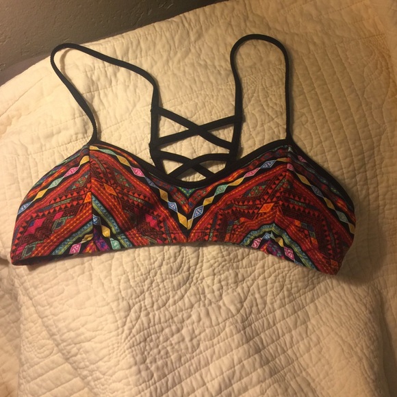 Tribal print bikini top / sport top