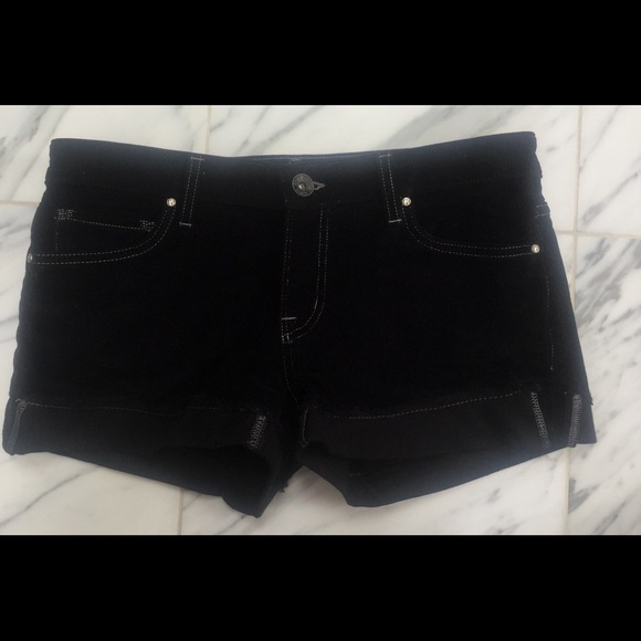 RICH & SKINNY LOGO'S EVERYWHERE SOFT BLACK SHORTS
