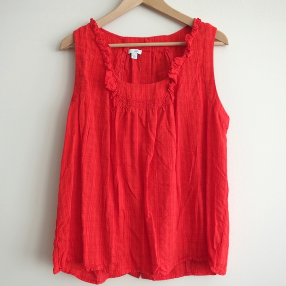 HAPPY 4th SALE Anthro red button back tank blouse