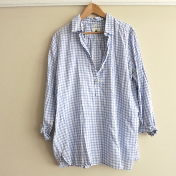 PRICE DROP LOFT softened gingham tunic