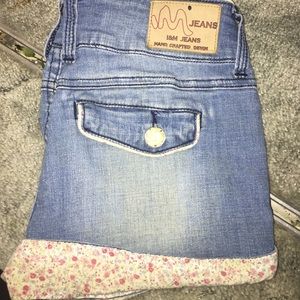 Floral jean shorts