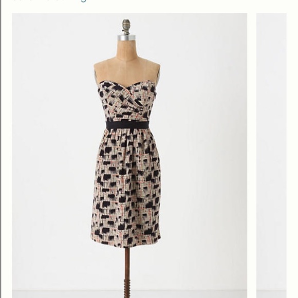 Anthropologie sweetheart summer silk dress size 0