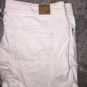 White Jean shorts
