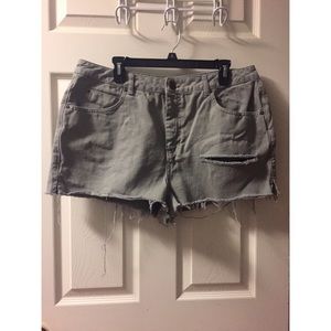 ASOS Denim Gray Shorts, Ripped Look, Sz 14 (US)